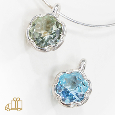 Anhänger Silber, Prasiolith, Topas