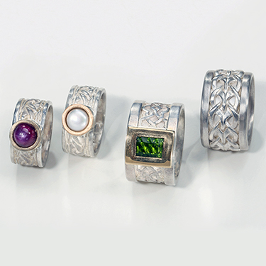 Ringe  Silber, Gold, Rubin, Perle, Turmalin