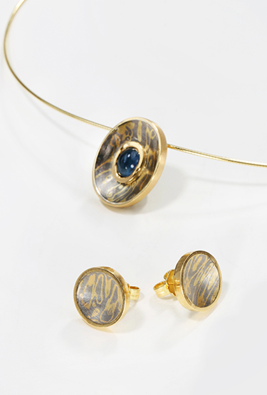 Ohrstecker Anhänger mokume gane